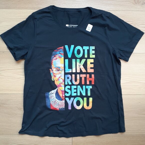 Vote Like Ruth Sent You - New Women's 1X Black T-Shirt - Picture 1 of 4